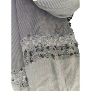 Shawl Scarf With Fringe approximate measurements "65 x 26" Black White Grey